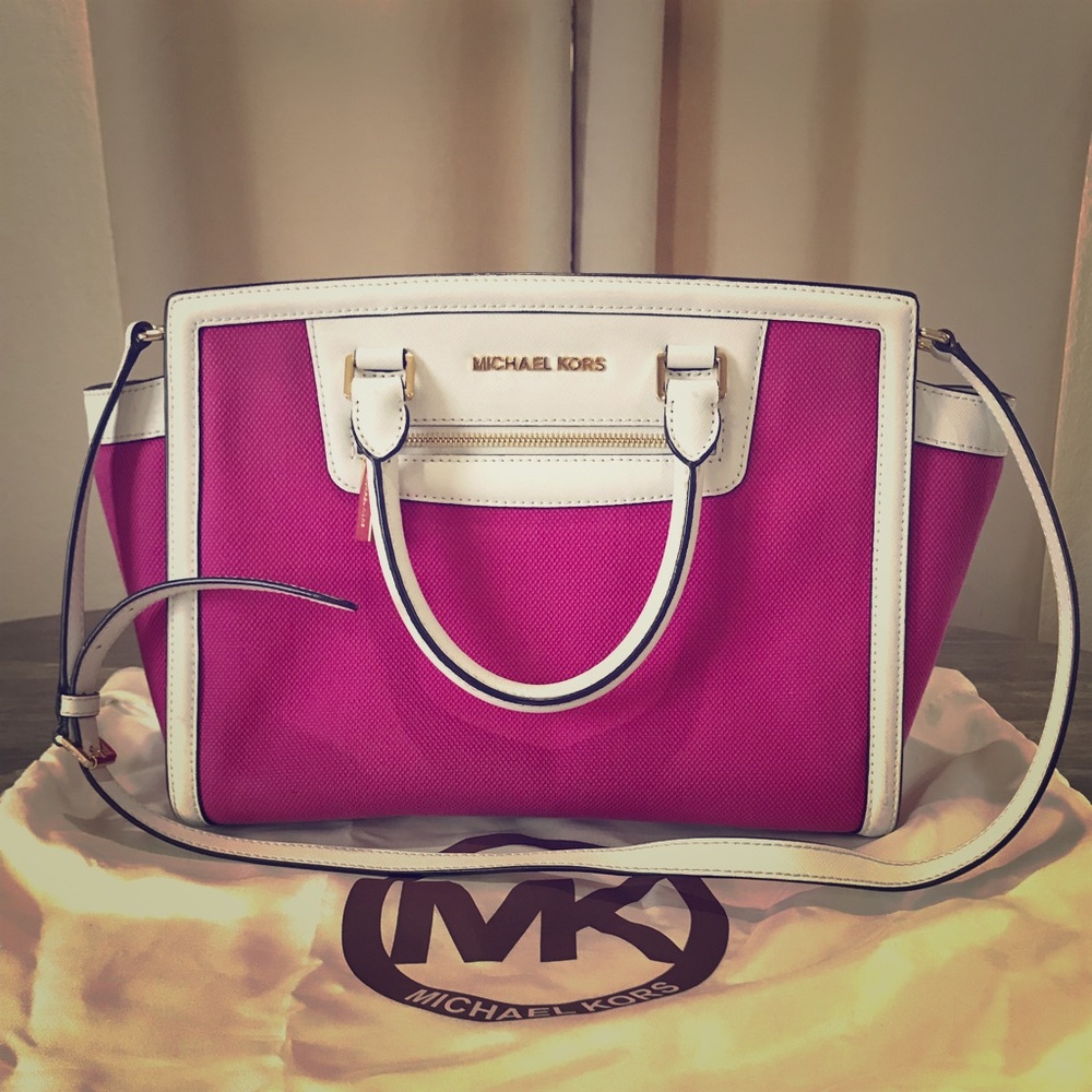 Michael Kors Selma Bag- Pink & white